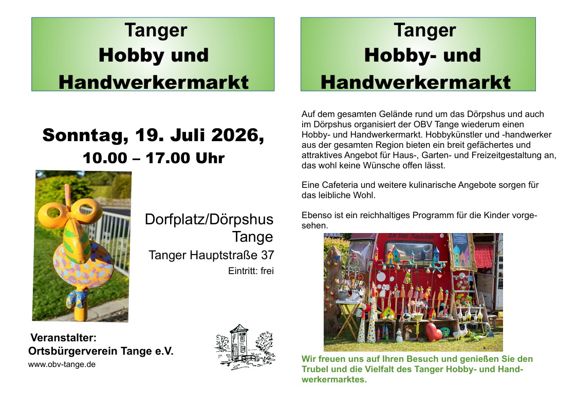 Tanger Hobby- und Handwerkermarkt 2026
